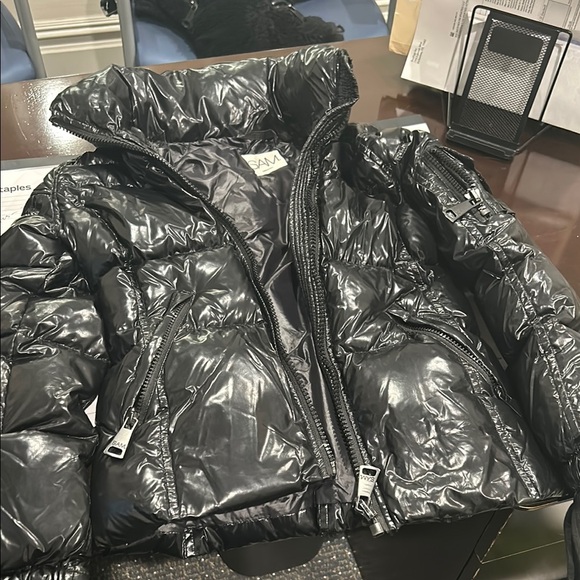 SAM Glossy Black Puffer Coat